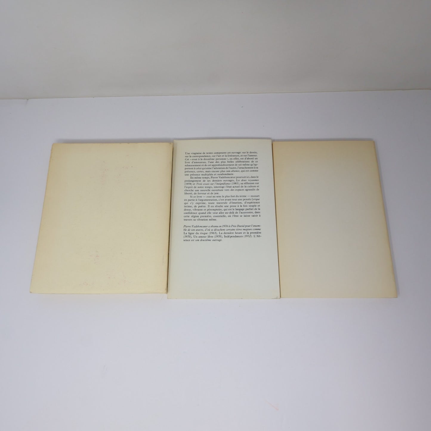 Pierre Vadeboncoeur Lot 3 Livres L'Absence/To Be/Deux Royaumes Essais Politique