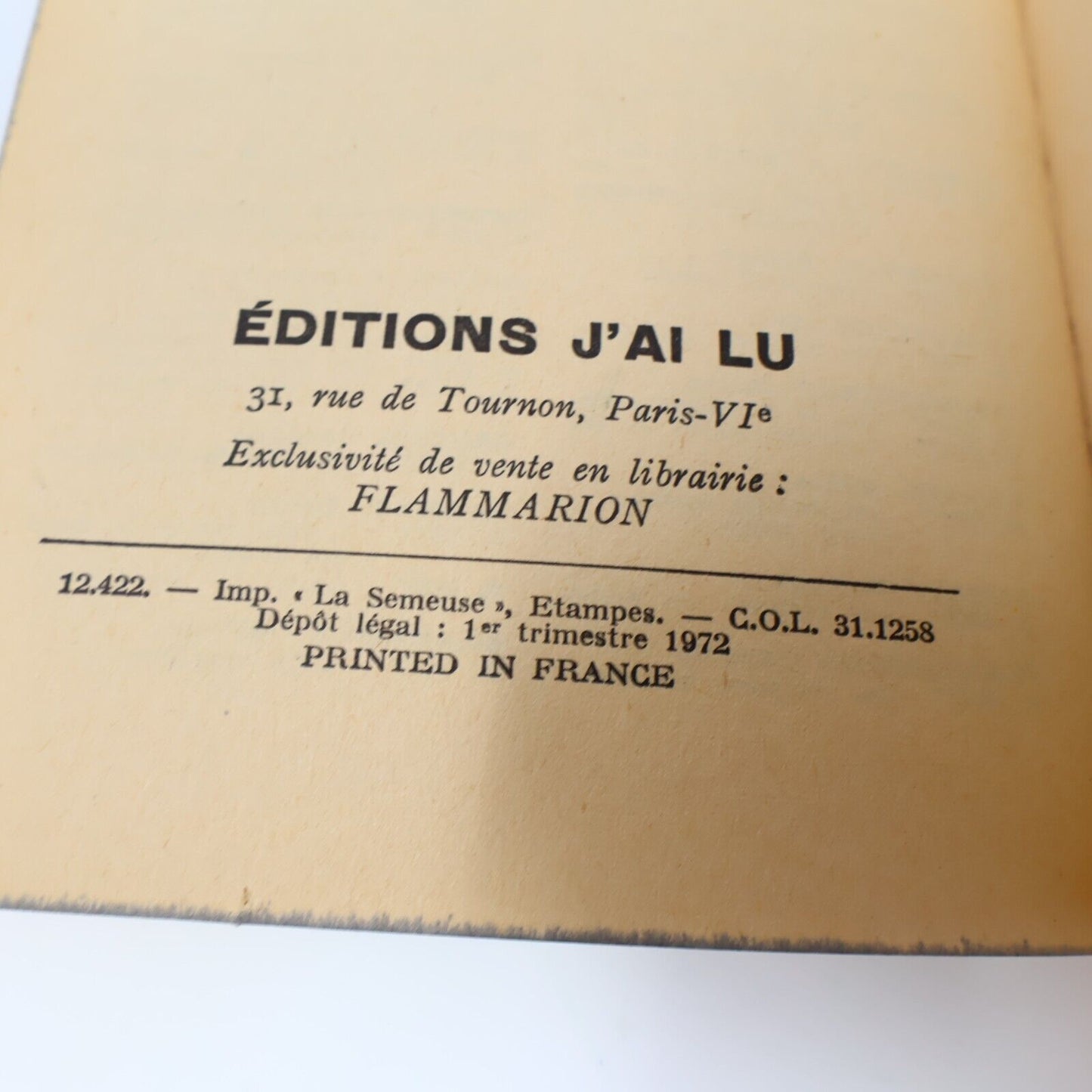 1972 Un Bébé pour Rosemary Ira Levin Horreur Thriller J'ai Lu Français Paperback