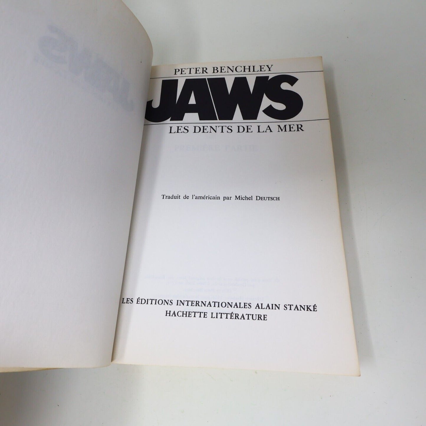 1975 Jaws les Dents de la Mer Peter Benchley Stanké Français Paperback PB Livre