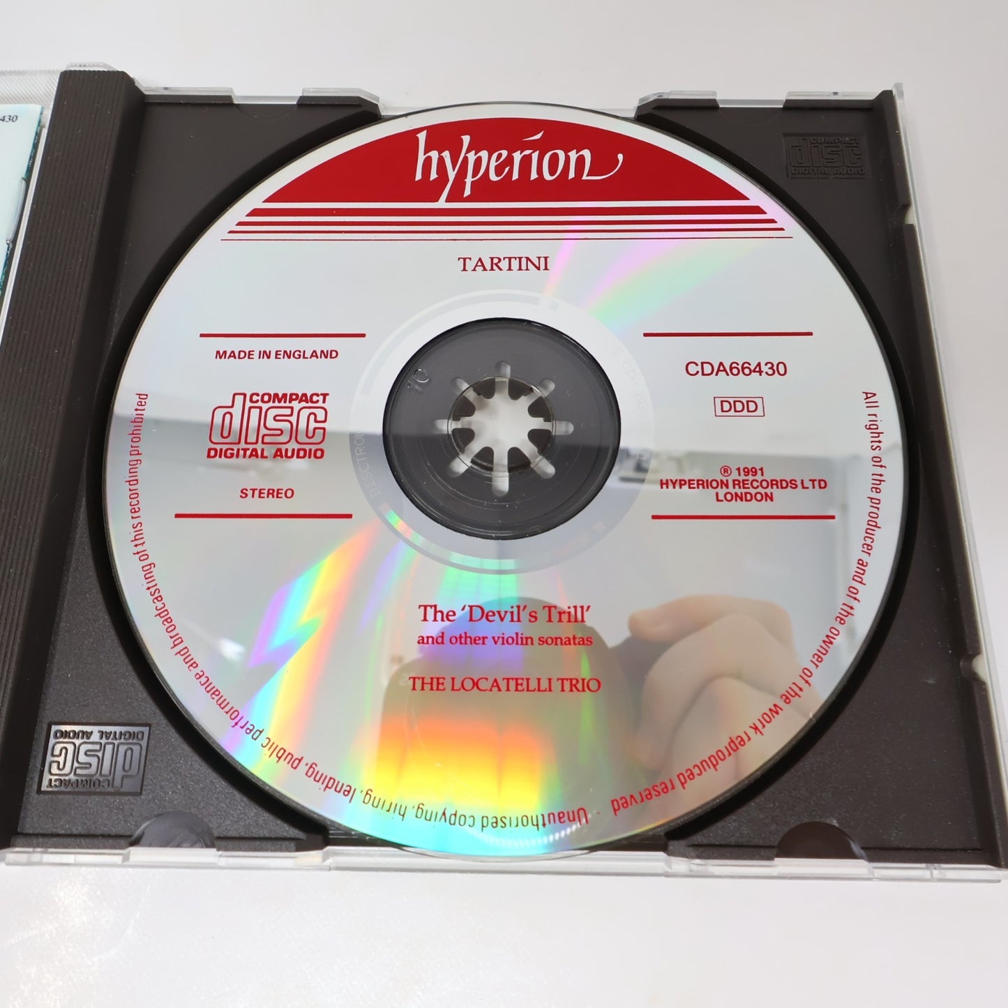 Tartini The Devil's Trill & Other Violin Sonatas CD Wallfisch/Tunnicliffe 1991