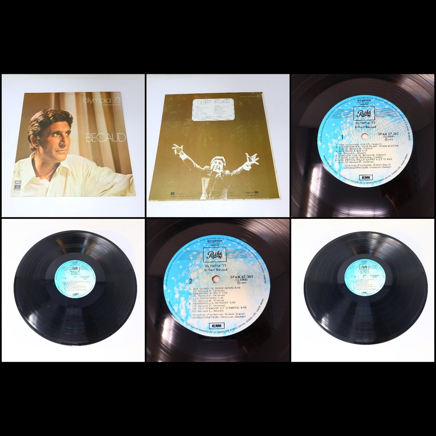 Gilbert Bécaud Lot 13 Disques Record Olympia/Ami/L'Important C'est La Rose 70s