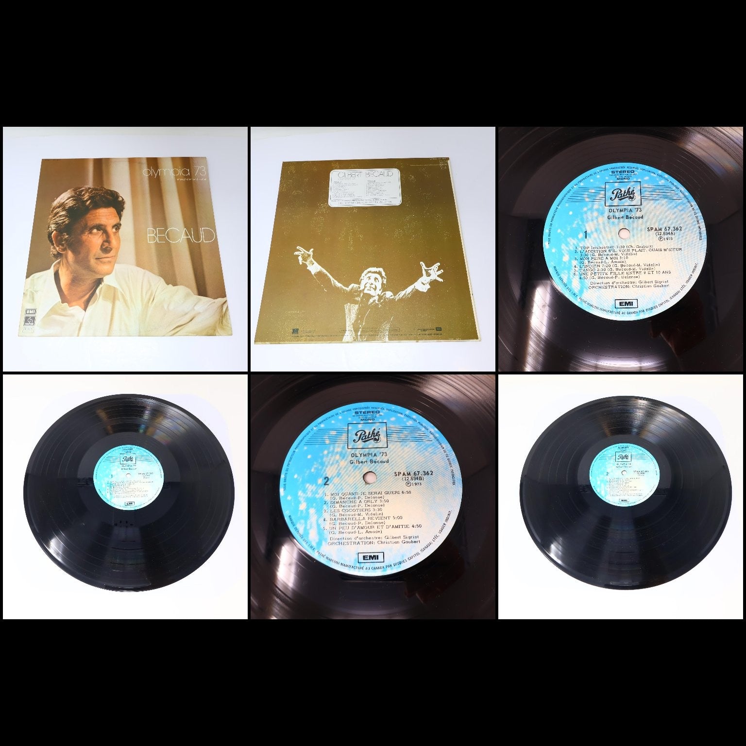 Gilbert Bécaud Lot 13 Disques Record Olympia/Ami/L'Important C'est La Rose 70s