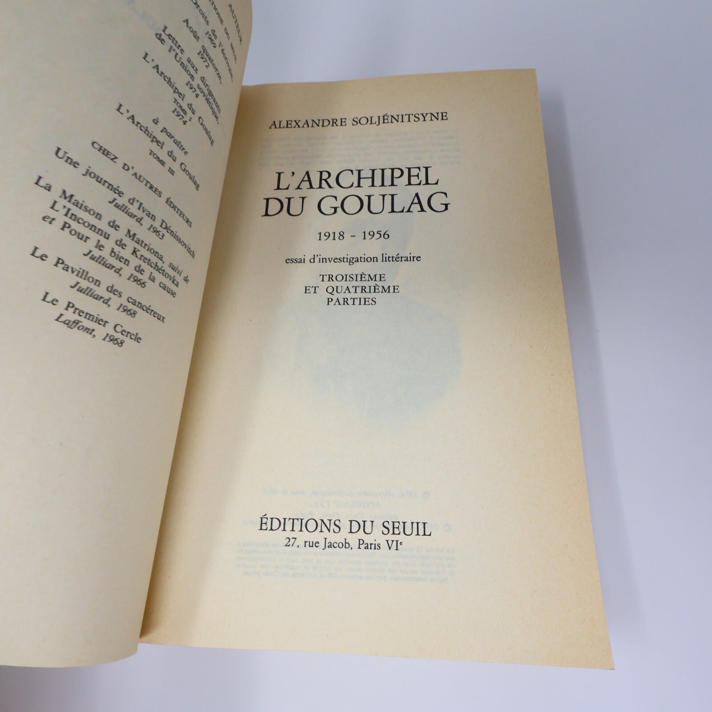 Alexandre Soljénitsyne Lot 5 Livres L'Archipel du Goulag #1-2/Chêne et le Veau