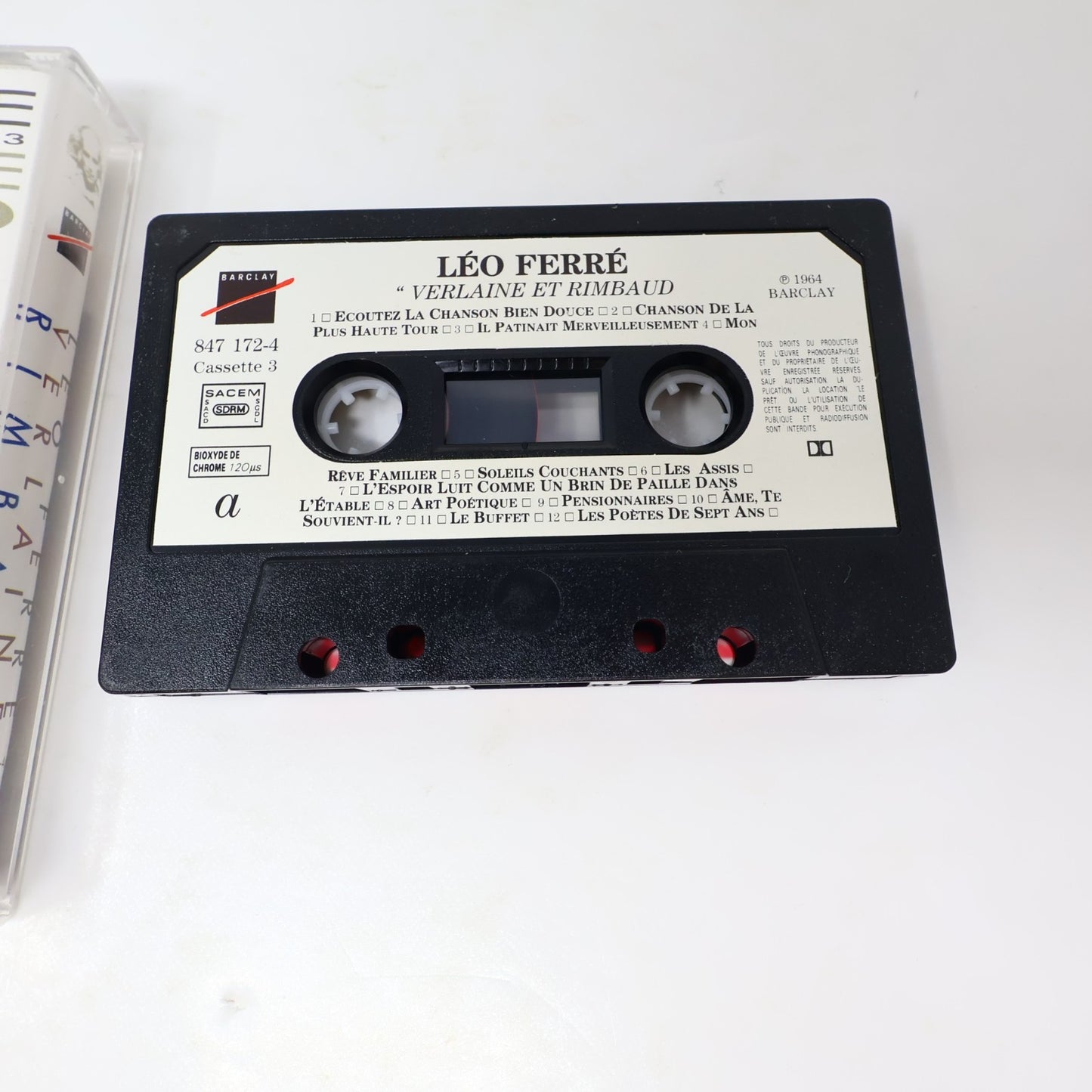 Léo Ferré Les Poètes Boîtier Cassette Apollinaire/Baudelaire/Verlaine Rimbaud