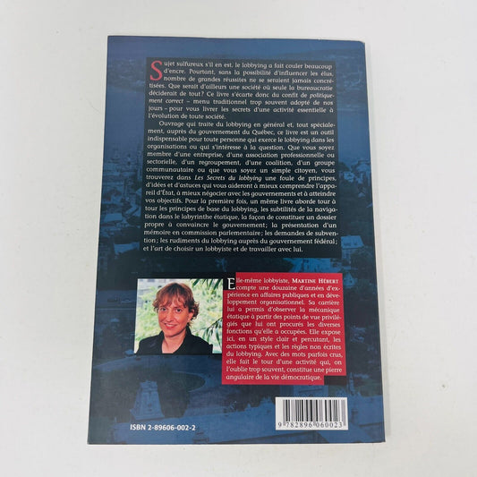 Les Secrets Du Lobbying Martine Hébert Référence Varia Québec Français Livre PB