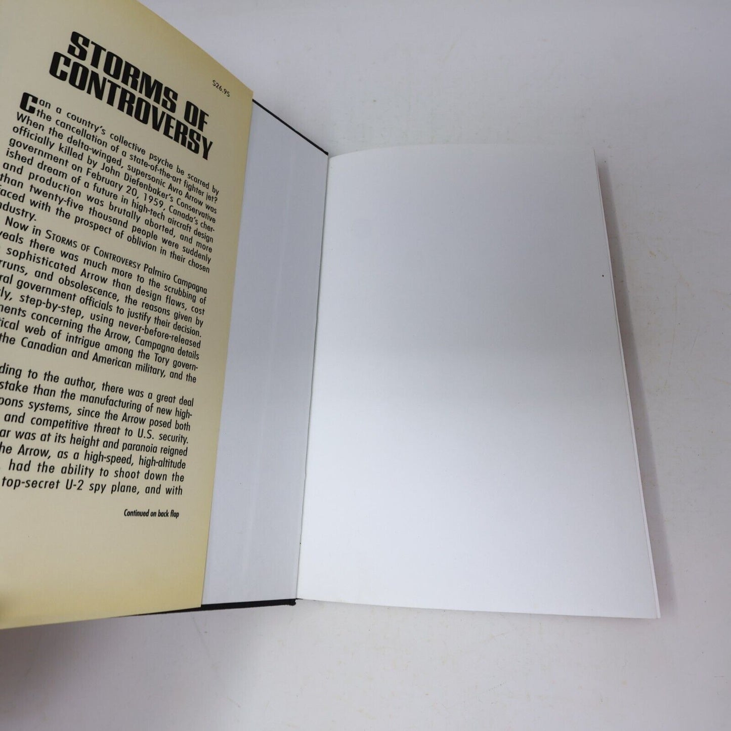 1992 Storms of Controversy the Secret Avro Arrow Files Revealed Palmiro Campagna