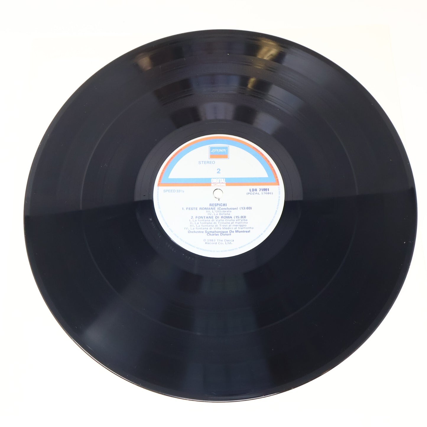Respighi OSM Charles Dutoit Pines/Fountains of Rome LP Record Vinyl LDR 71091