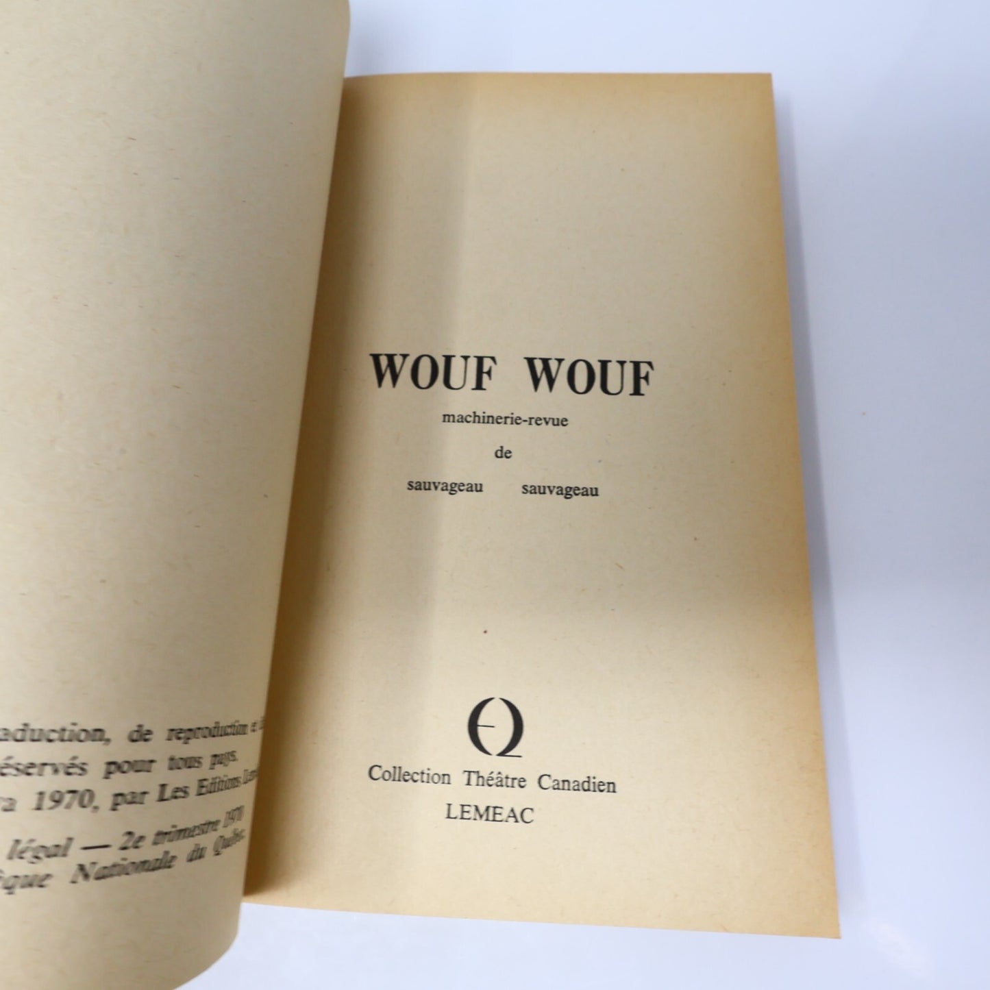 Théâtre Québec Lot 5 Livres Leméac Wouf Wouf/Florence/Chant du Sink Français 70s