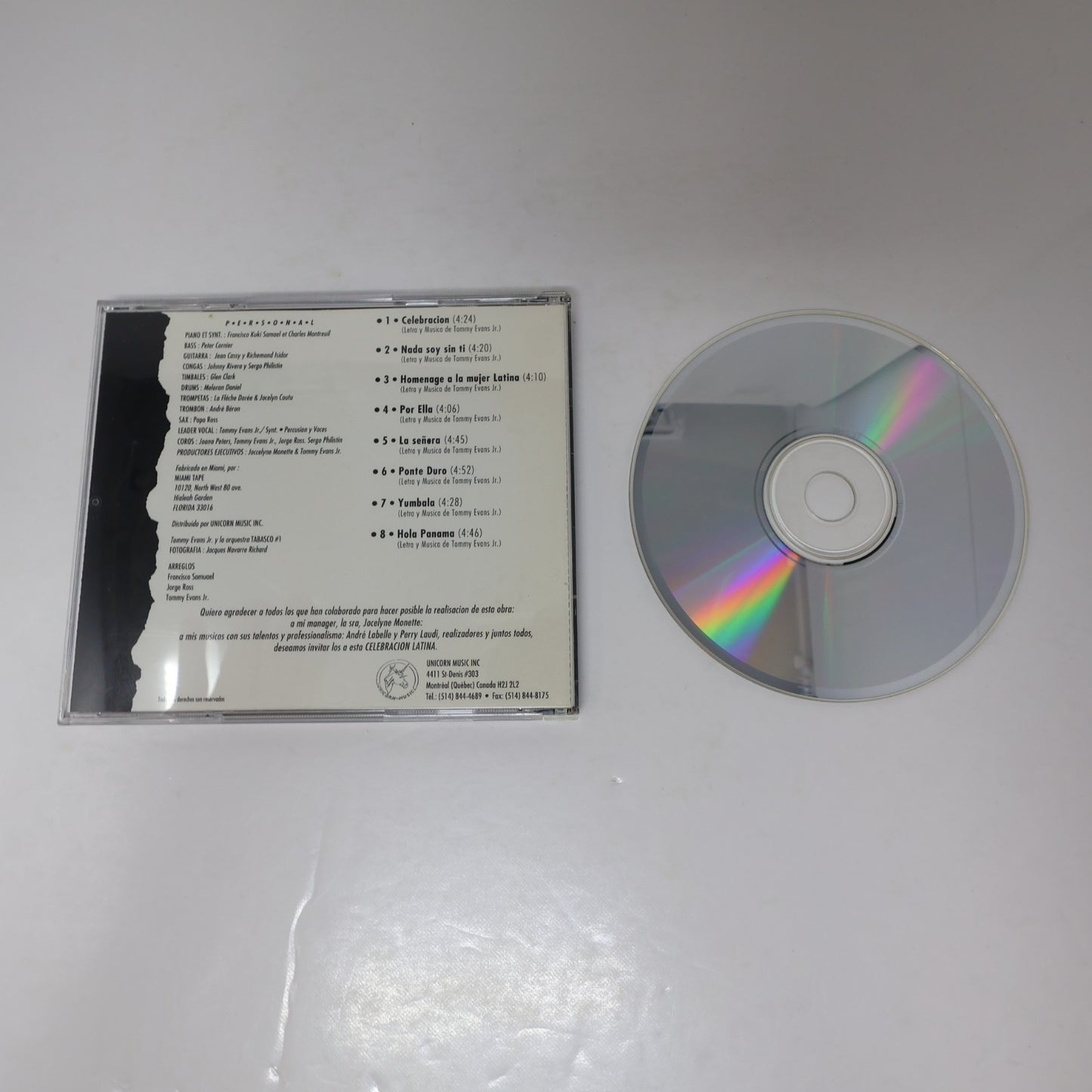 Tommy Evans Jr. & Tabasco CD El Mensajero de la Cancion Unicorn Music 1994