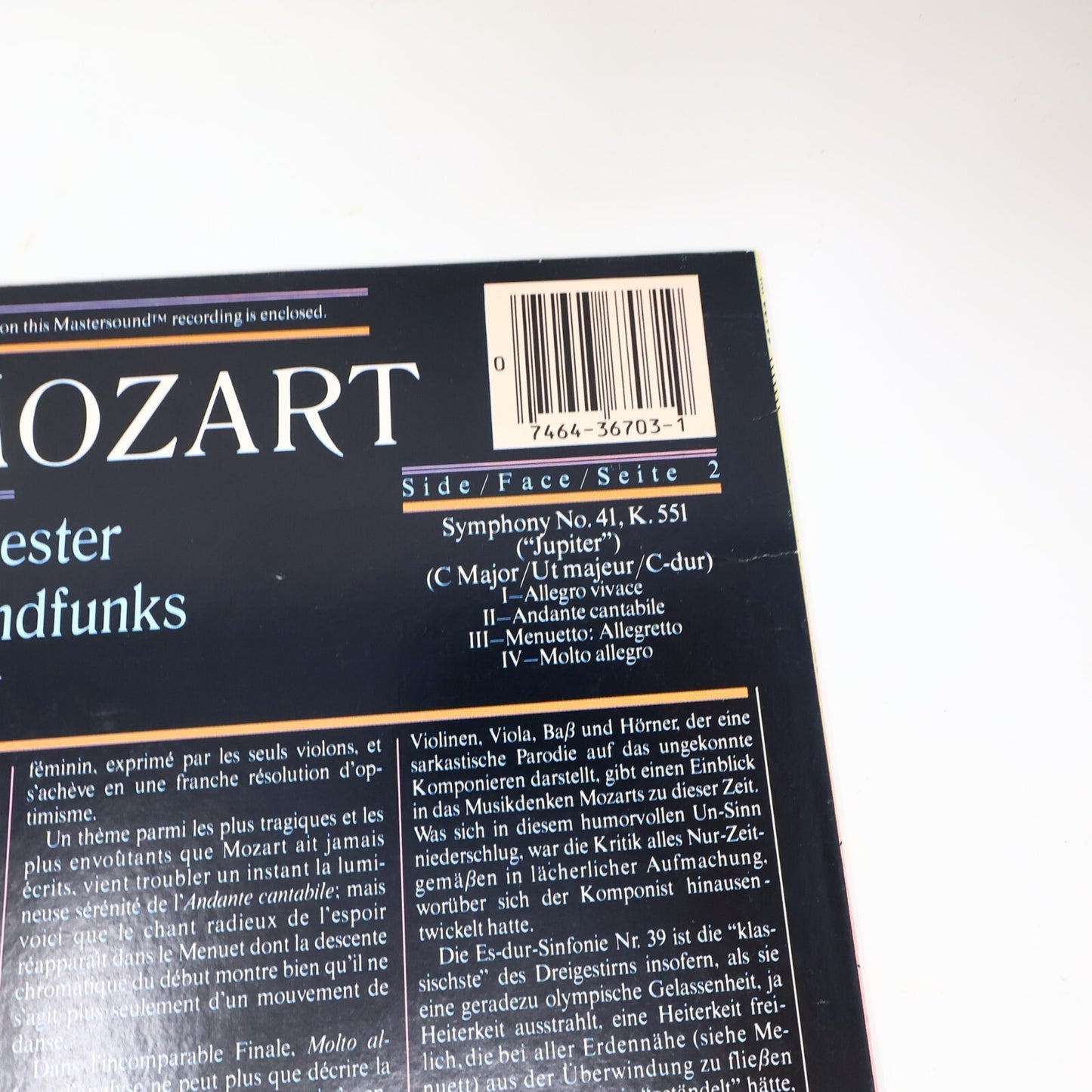 Kubelik/Mozart Symphony #40 K 550 #41 K 551 Bayerischen LP Record Vinyl IM 36703