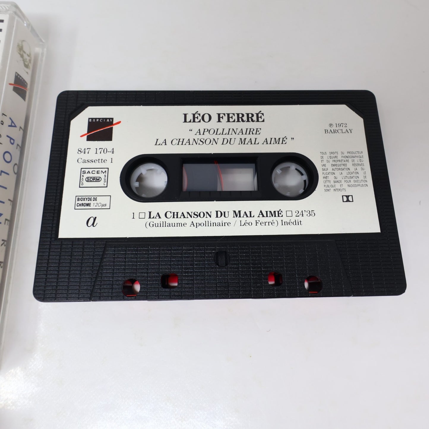 Léo Ferré Les Poètes Boîtier Cassette Apollinaire/Baudelaire/Verlaine Rimbaud