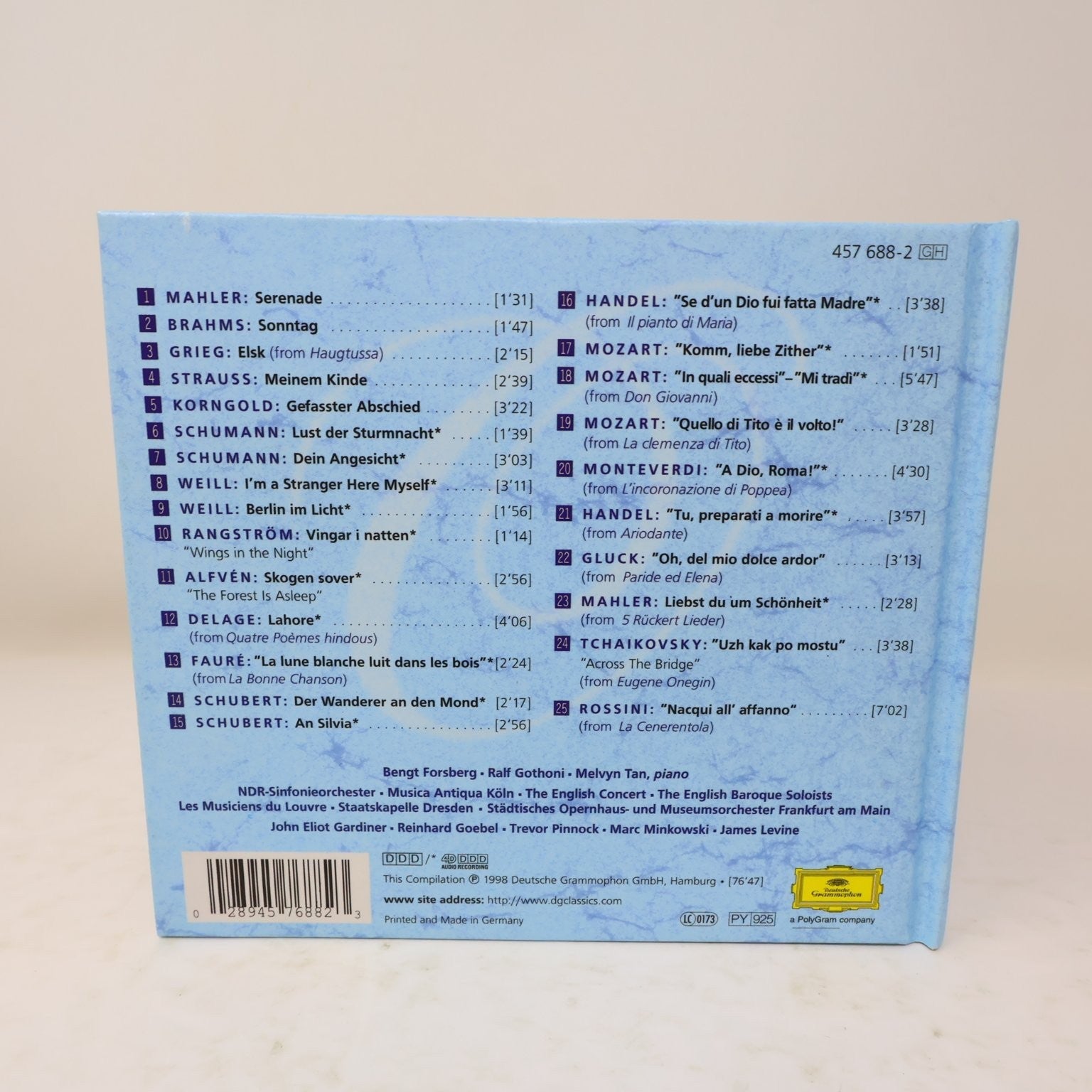 Anne Sofie von Otter The Artist's Album CD 1998 Deutsche Grammophon Classical