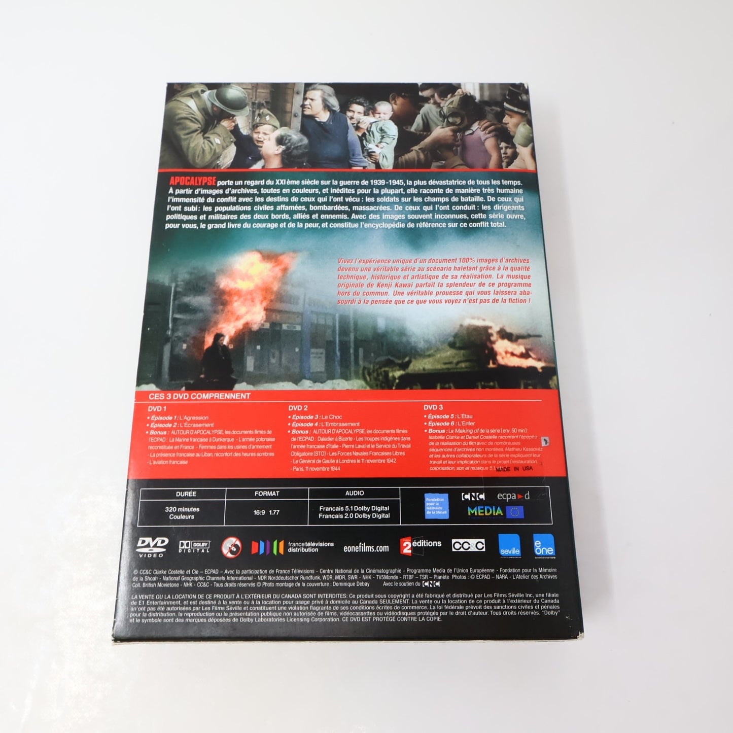 Apocalypse La 2ème Guerre Mondiale en Couleur WW2 DVD NTSC Clarke/Costelle Testé