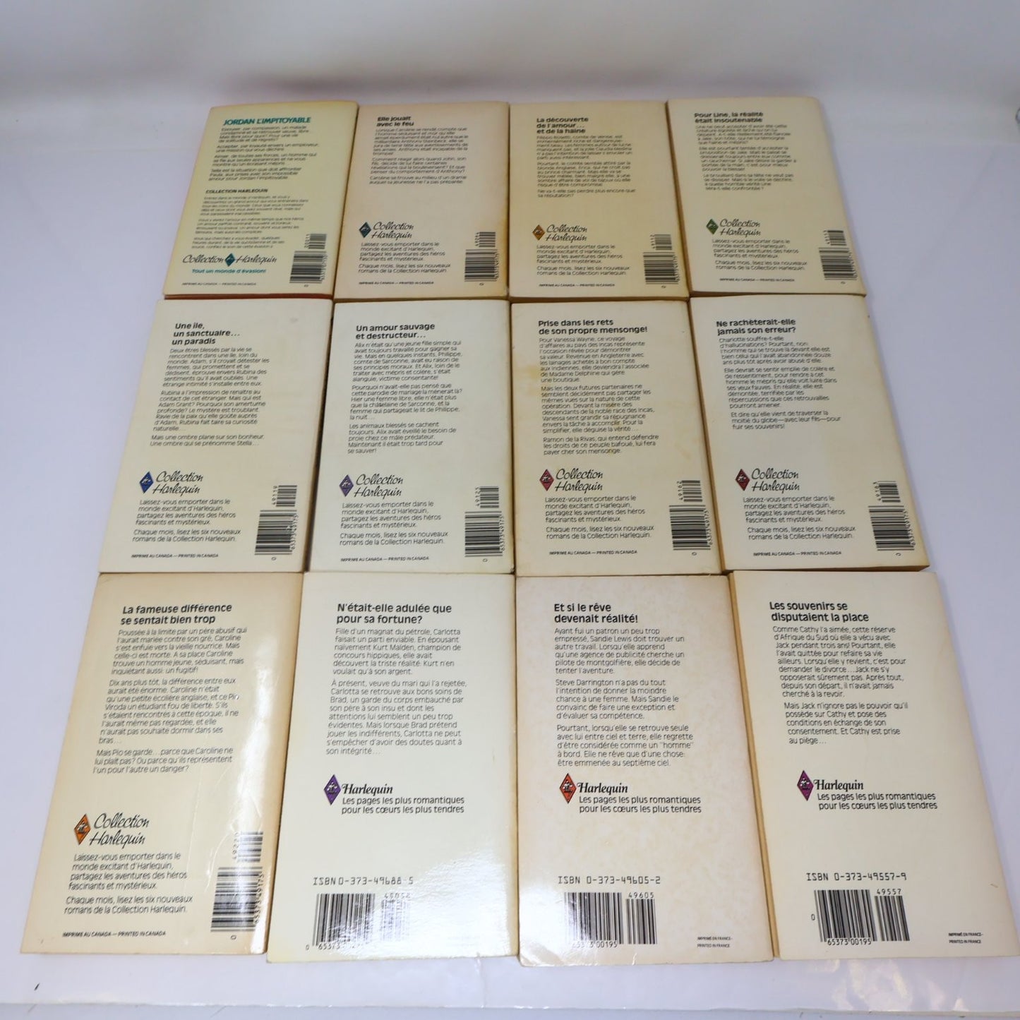 Collection Harlequin Lot 13 Livres en Français/French Romance Love Vintage 1980s