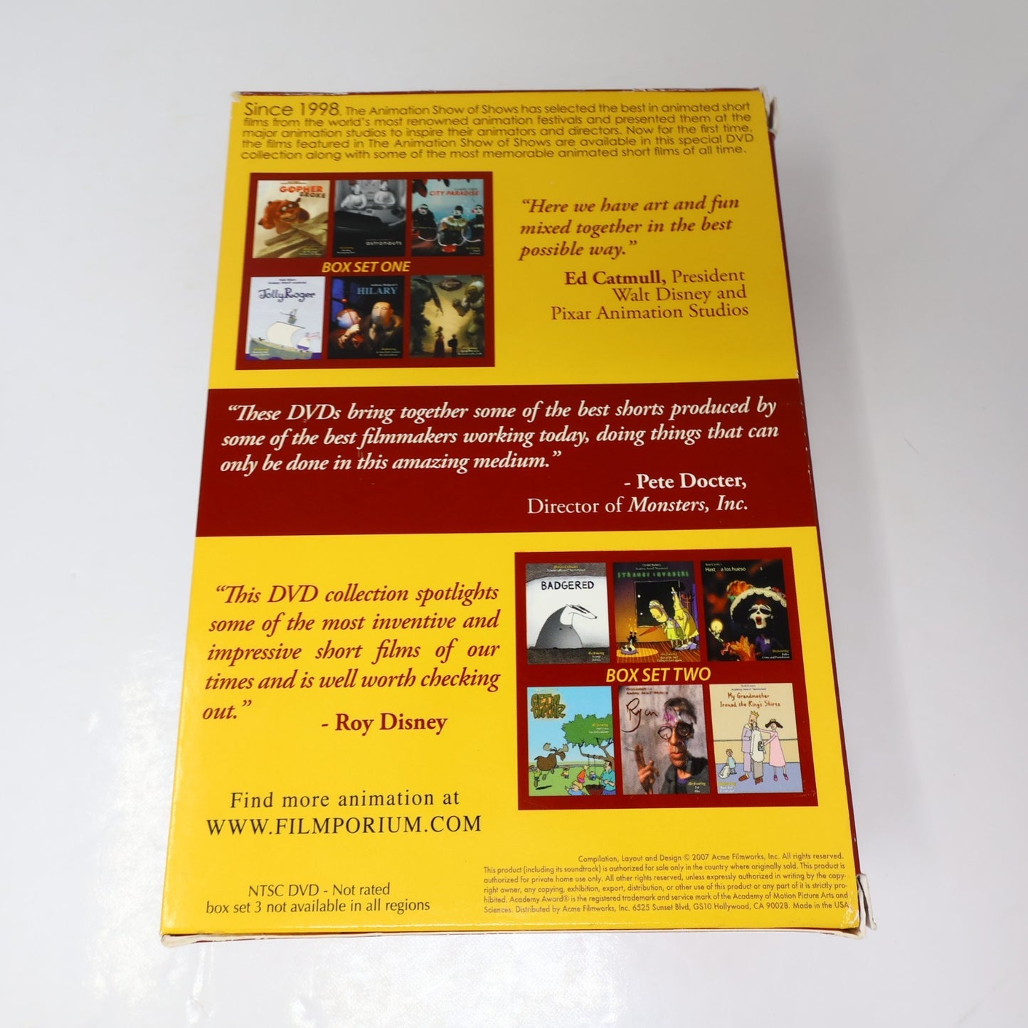 The Animation Show of Shows Box Set 1-2-3 DVD Filmporium 54 Animated Short Films