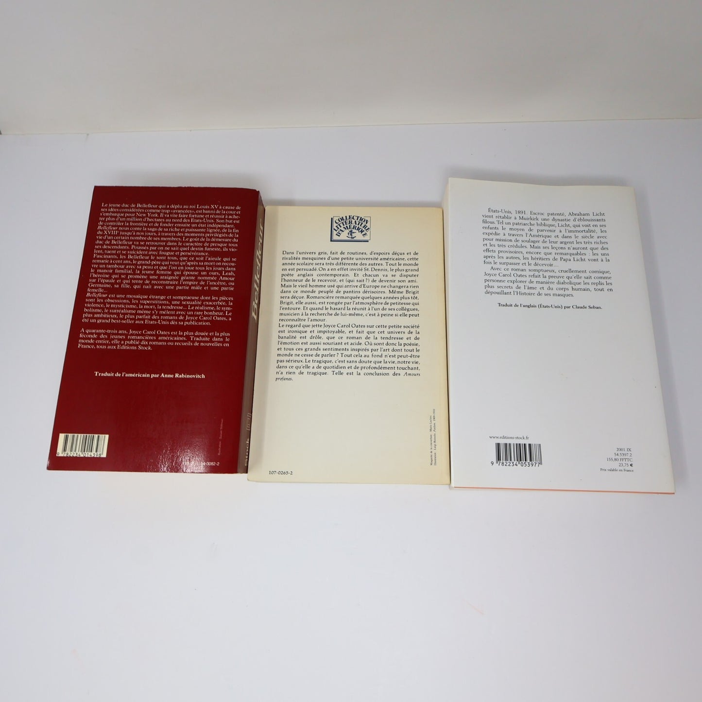 Joyce Carol Oates Lot 3 Livres Bellefleur/Amours Profanes/Mon Coeur Mis à Nu PB