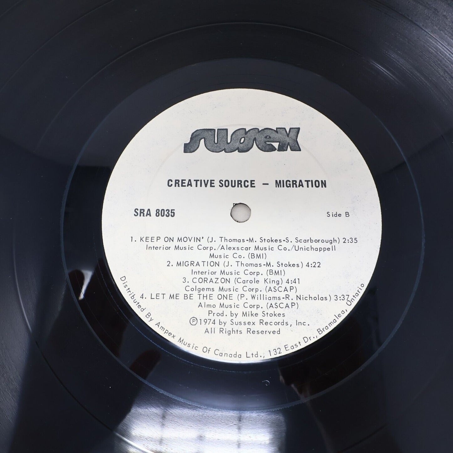 Creative Source Migration LP Record 1974 SRA-8035 Sussex Canada Soul Funk