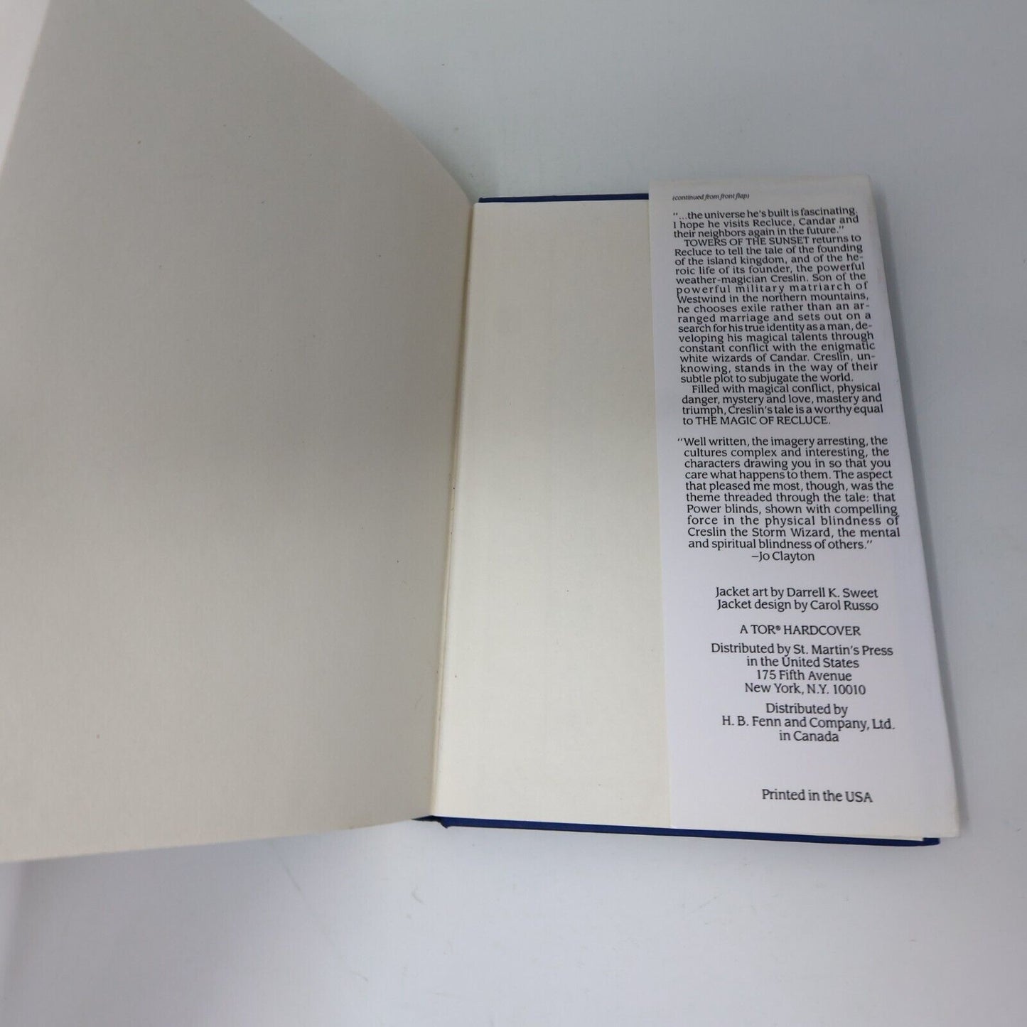 1992 The Towers of the Sunset L. E. Modesitt 1st Edition 1st Print TOR Hardcover