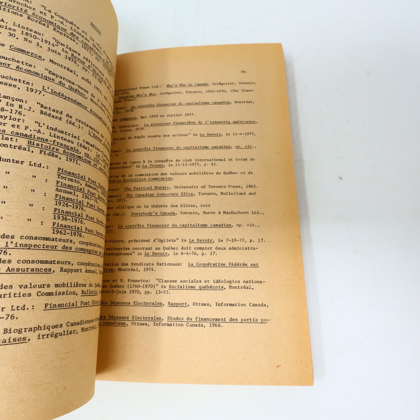 1978 Les Cahiers du Socialisme 1 Jorge Niosi/Dorval Brunelle/Ch. Halary Français