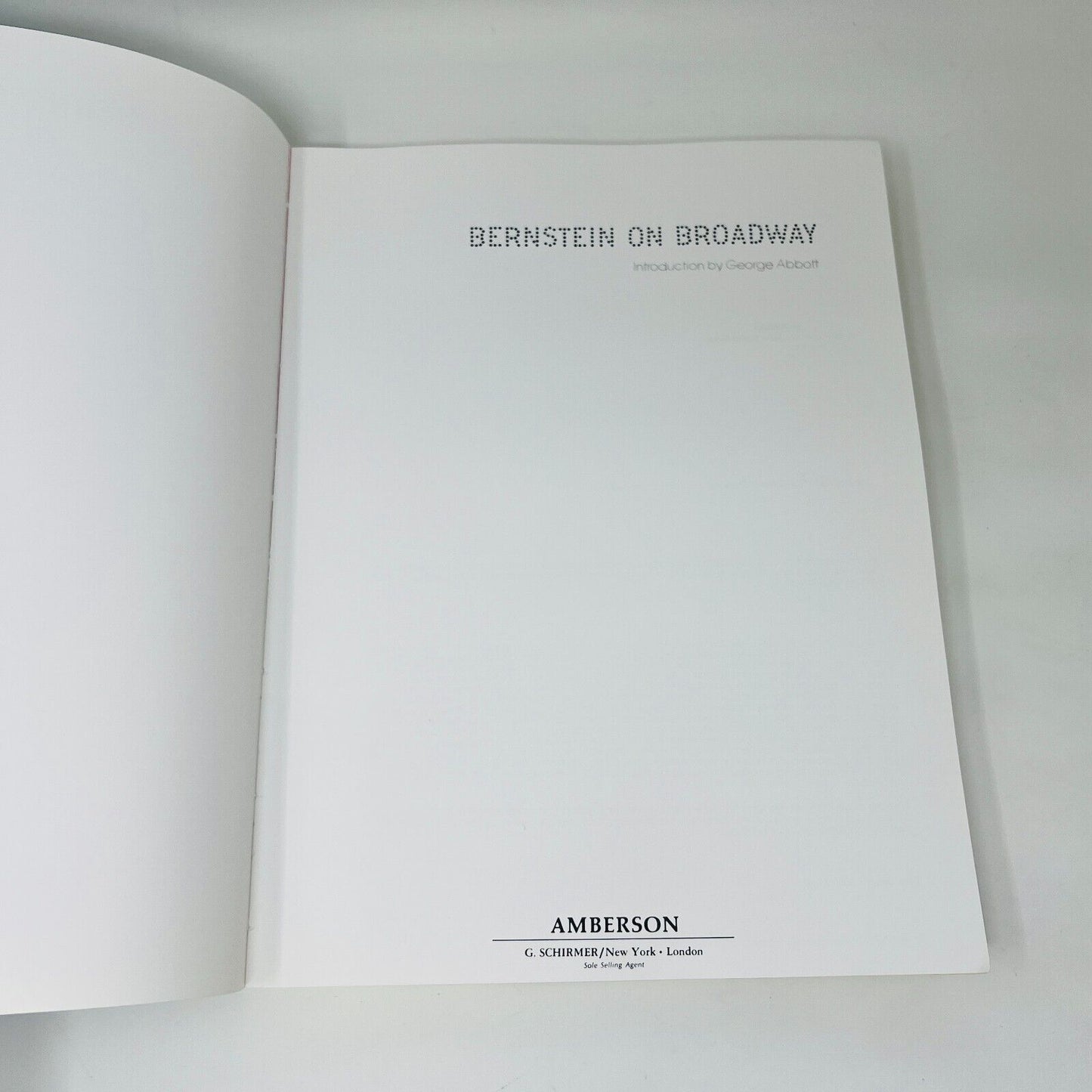 1981 Bernstein on Broadway Songbook Piano Vocal Amberson/Shirmer Paperback