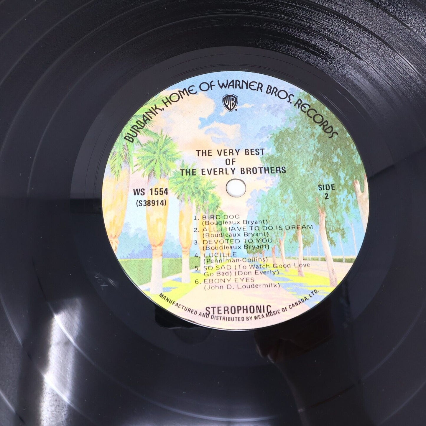 The Very Best Of The Everly Brothers LP Record WS 1554 Canada 70s Cathy's Clown