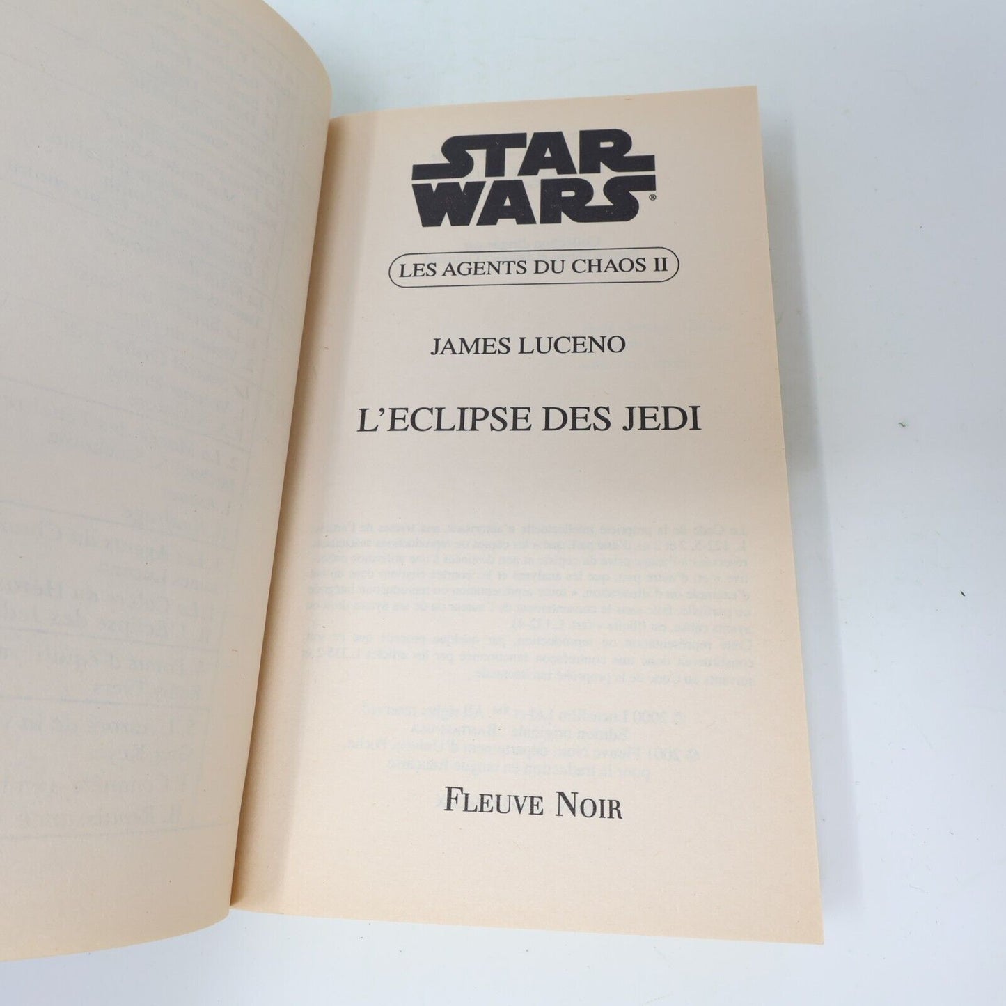 2002 L'Eclipse des Jedi Agents Chaos #2 de James Luceno Le Nouvel Ordre Jedi PB