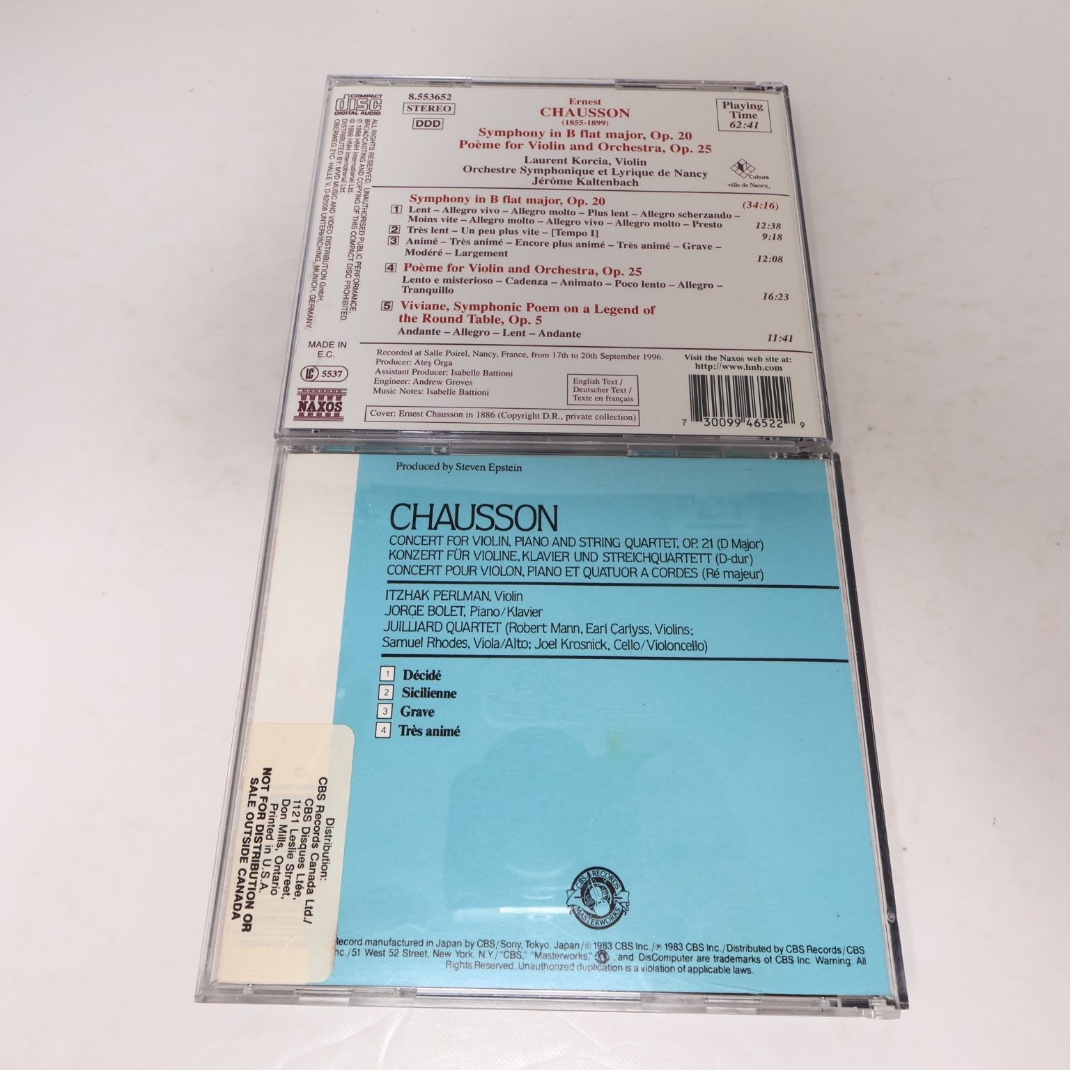 Chausson 2 CD Lot Symphony Op. 20/Poème/Viviane/Concert Violin Piano Classical