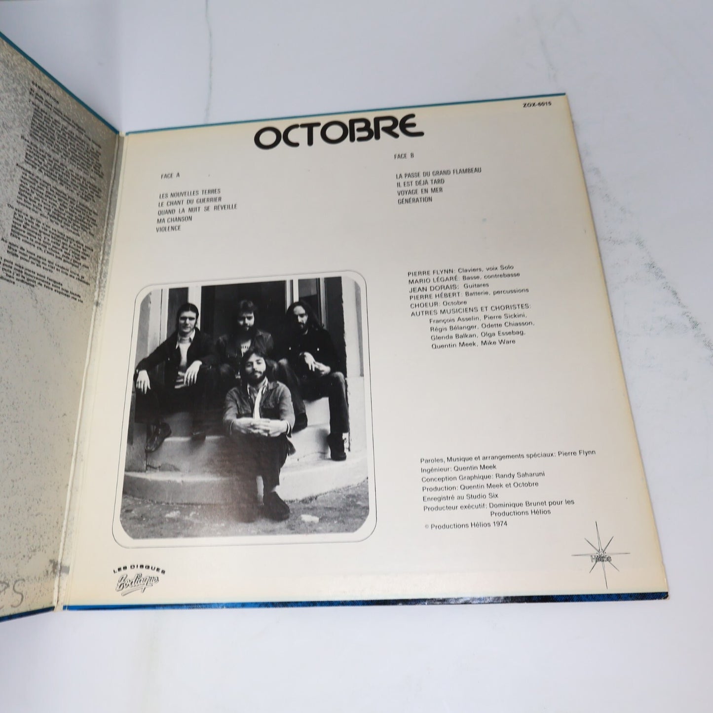 Octobre Les Nouvelles Terres Disque LP Prog Rock Québécois 1974 Record ZOX-6015