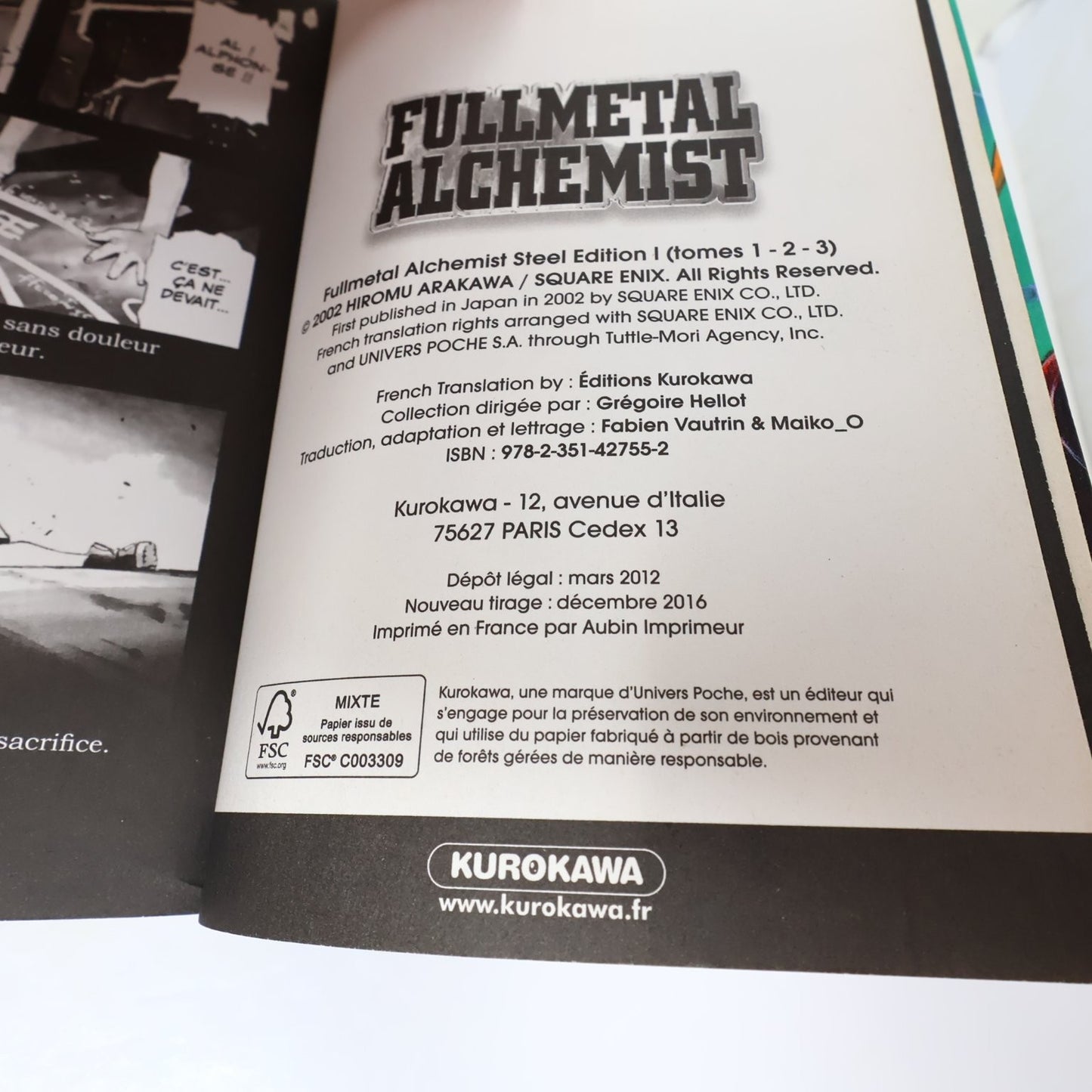Fullmetal Alchemist Steel Edition 1-3 Lot Manga Kurokawa Hiromu Arakawa Francais