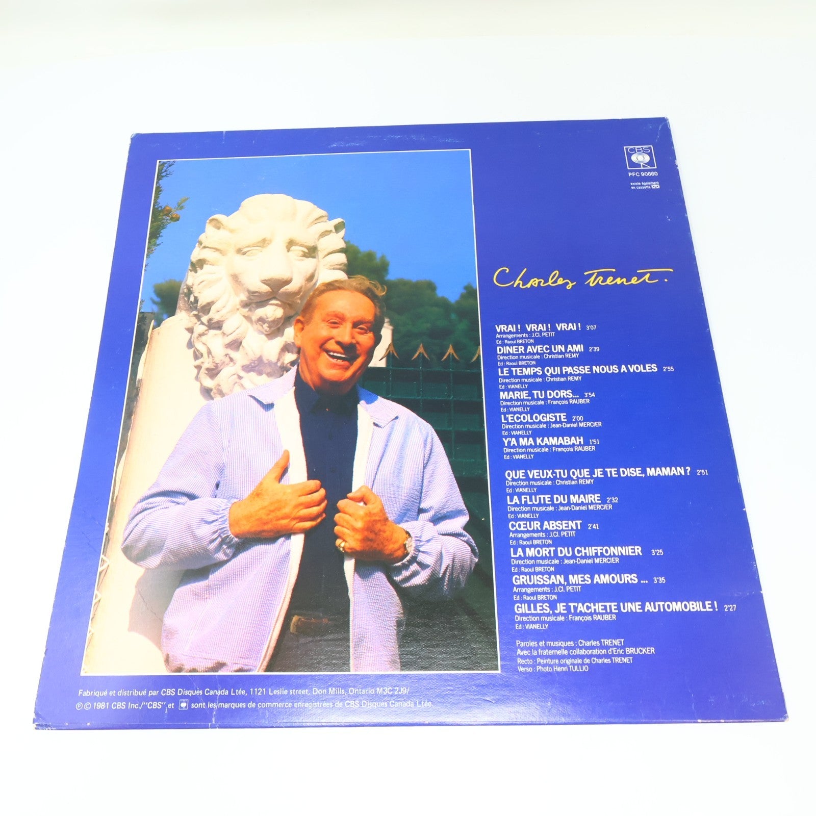 Charles Trenet Lot 2 Disques Record Éponyme & Succès Able/CBS Canada 1981 VG+