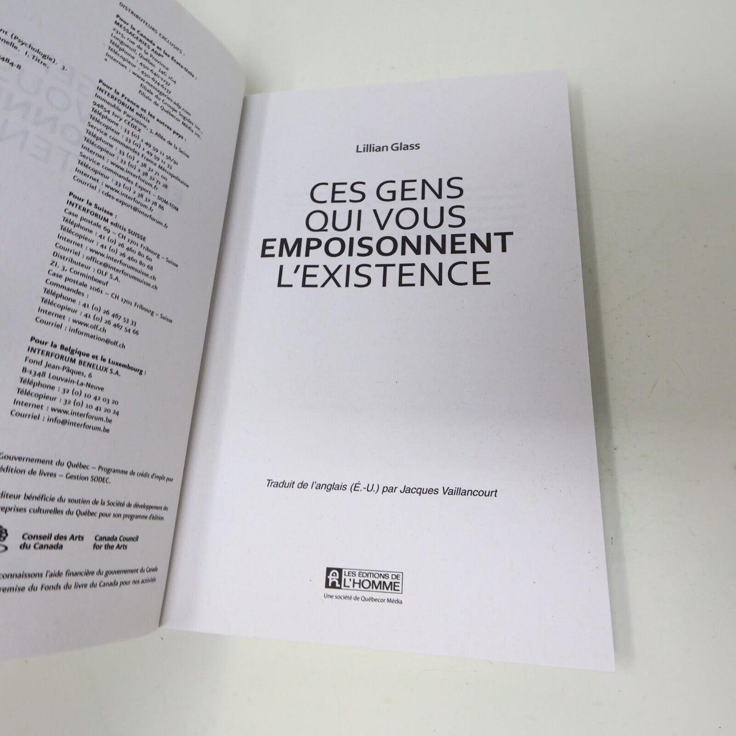 2013 Ces Gens qui Vous Empoisonnent l'Existence Lillian Glass De L'homme Livre