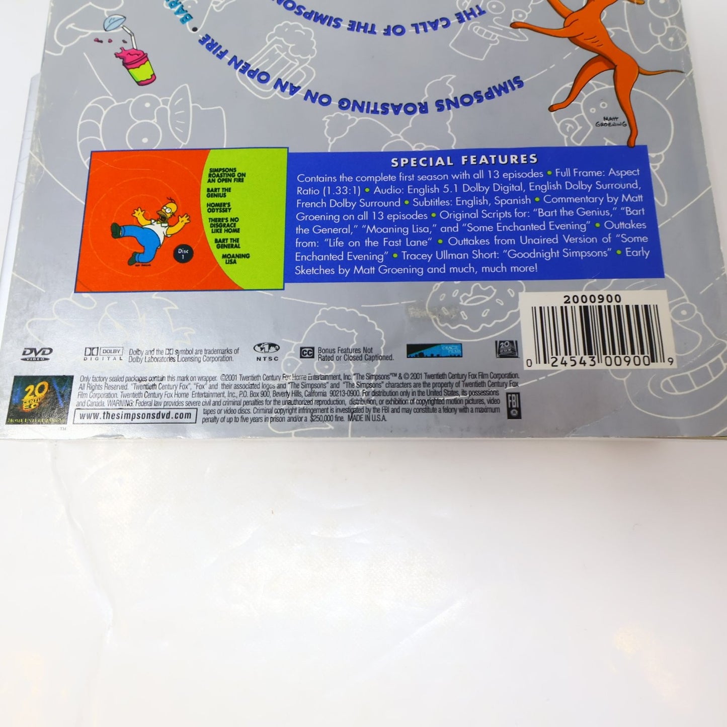 The Simpsons DVD 2001 Complete First Season Collector's Edition Matt Groening