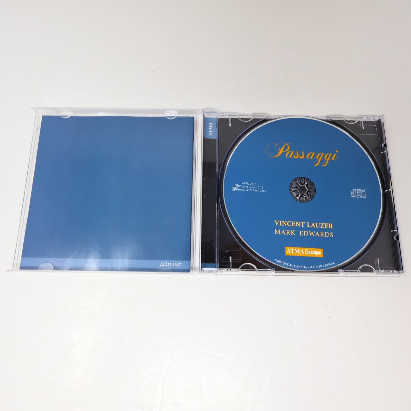 Vincent Lauzer/Mark Edwards Passaggi CD 2013 Baroque Classical Renaissance ATMA