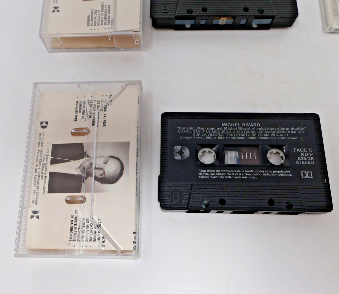 Michel Rivard Lot 4 Cassettes Maudit Bonheur/Trou dans le Ciel/Bonsoir mon Nom