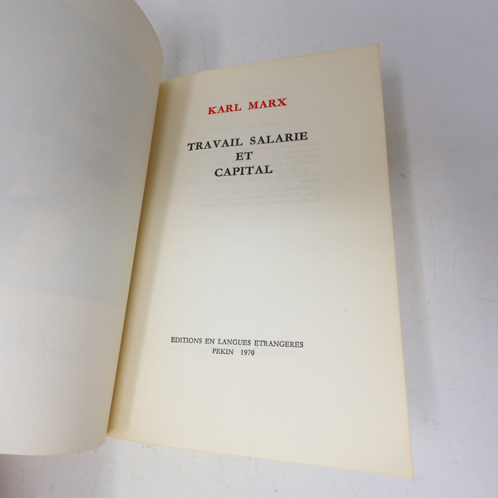 Karl Marx Lot 2 Livres Salaire Prix et Profit/Travail Salarié et Capital 1970 PB
