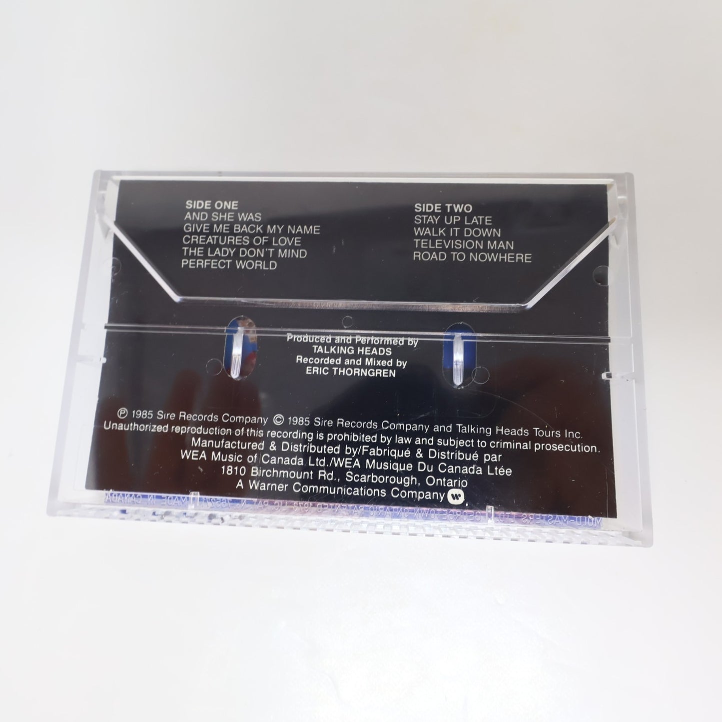 Talking Heads Little Creatures Cassette Road to Nowhere 1985 Sire 92 53054