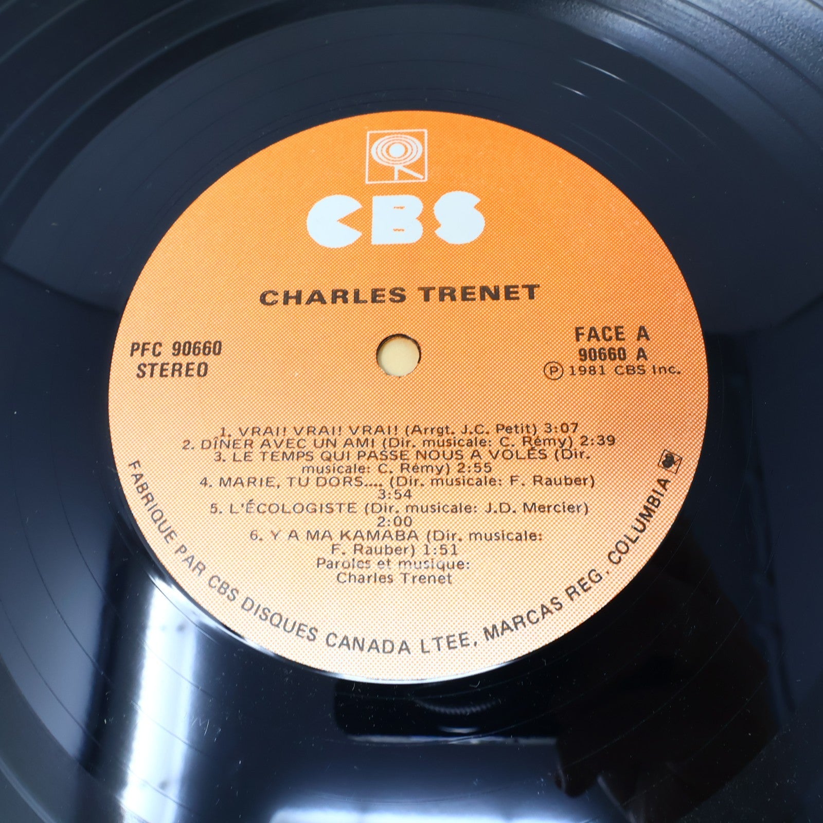 Charles Trenet Lot 2 Disques Record Éponyme & Succès Able/CBS Canada 1981 VG+