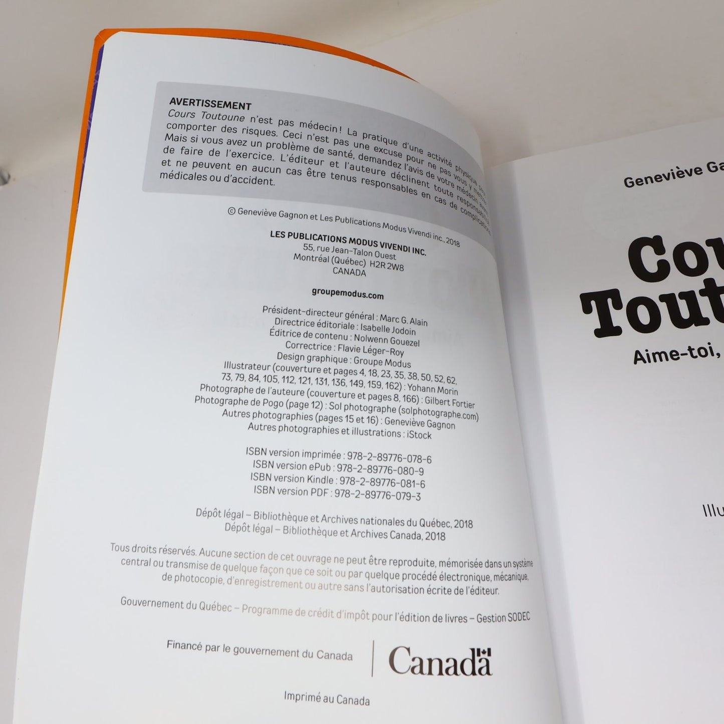 Cours Toutoune #1-2 Lot 2 Livres Geneviève Gagnon Motivation Humour Sport Modus