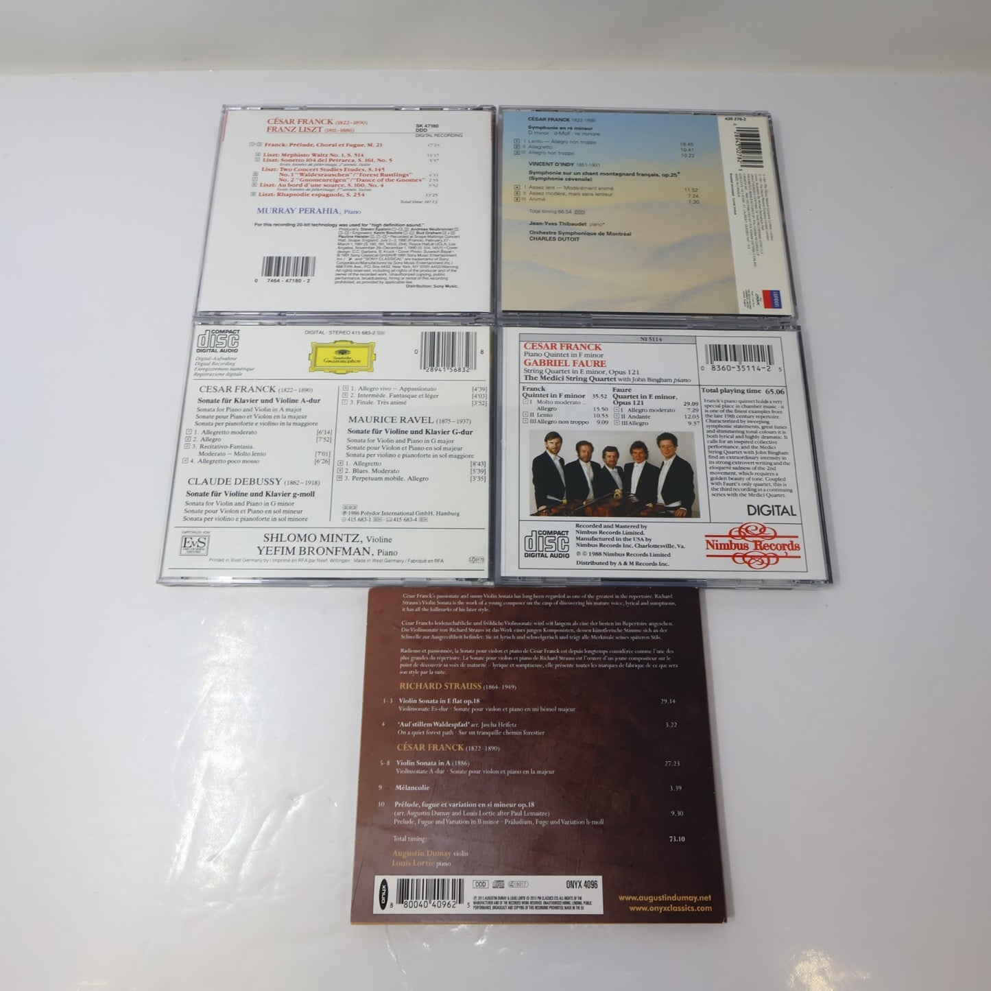 César Franck 5 CD Lot Classical Murray Perahia/Dutoit/Thibaudet/Bingham/Mintz