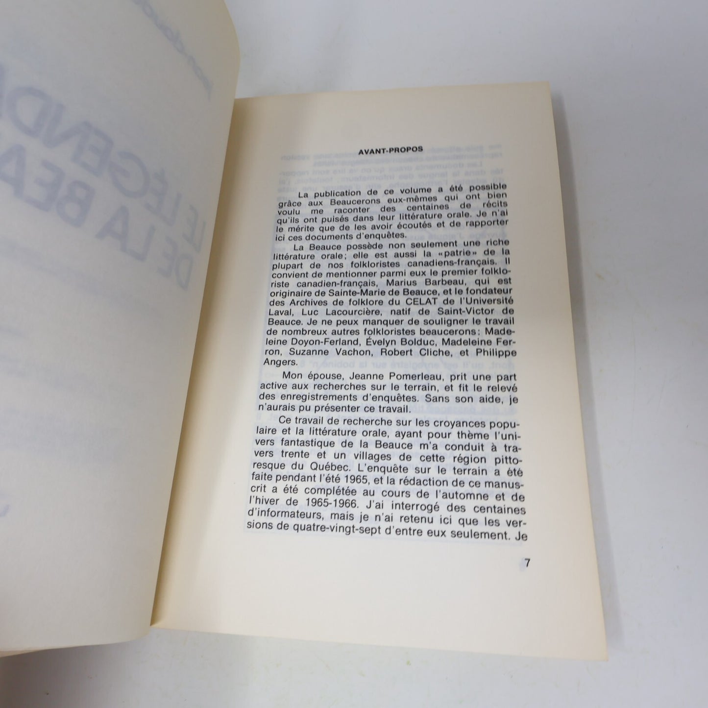 1978 Le Légendaire de la Beauce Jean-Claude Dupont Leméac Folklore Québec Livre