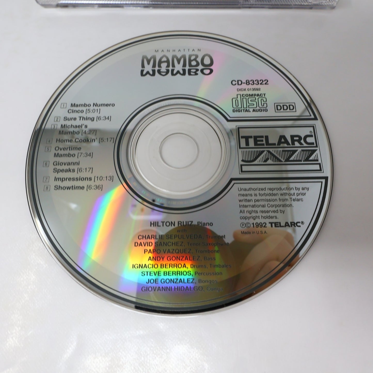 Hilton Ruiz Manhattan Mambo CD Telarc Jazz 1992 Jazz/Latin Sure Thing/Showtime