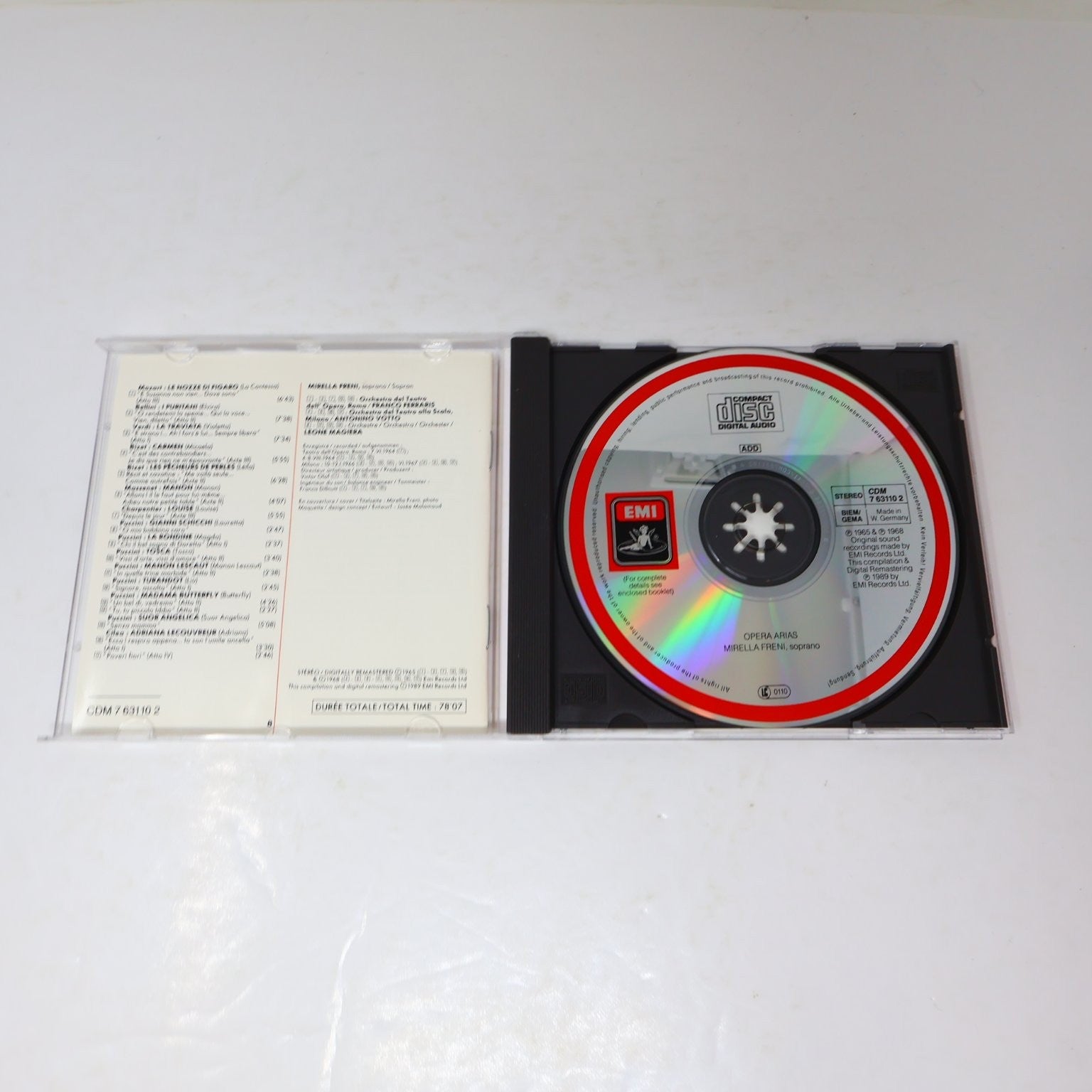 Mirella Freni Opera Arias/Airs d'Opéras CD 1989 Digital Remaster Classical EMI