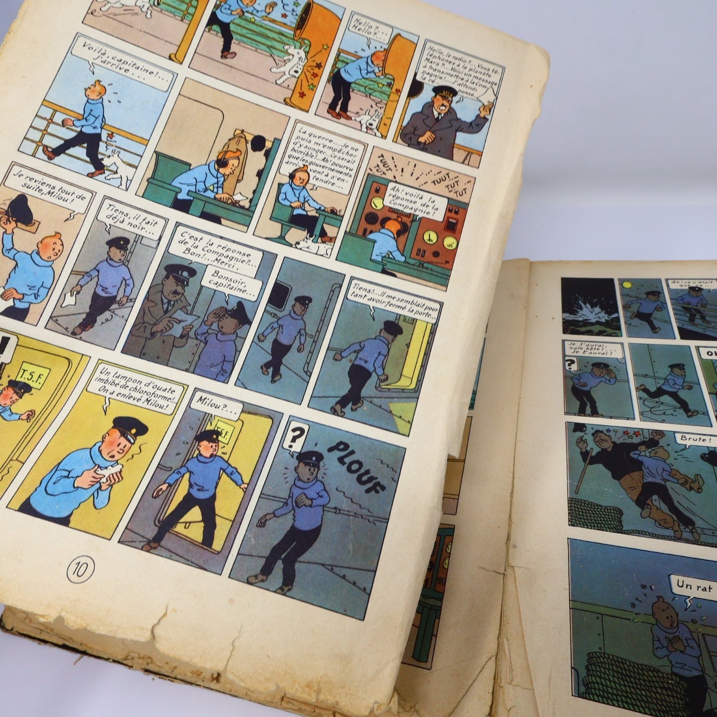 Tintin Au Pays de l'Or Noir Hergé Casterman 1950 B4 EO HC Français Mauvais État