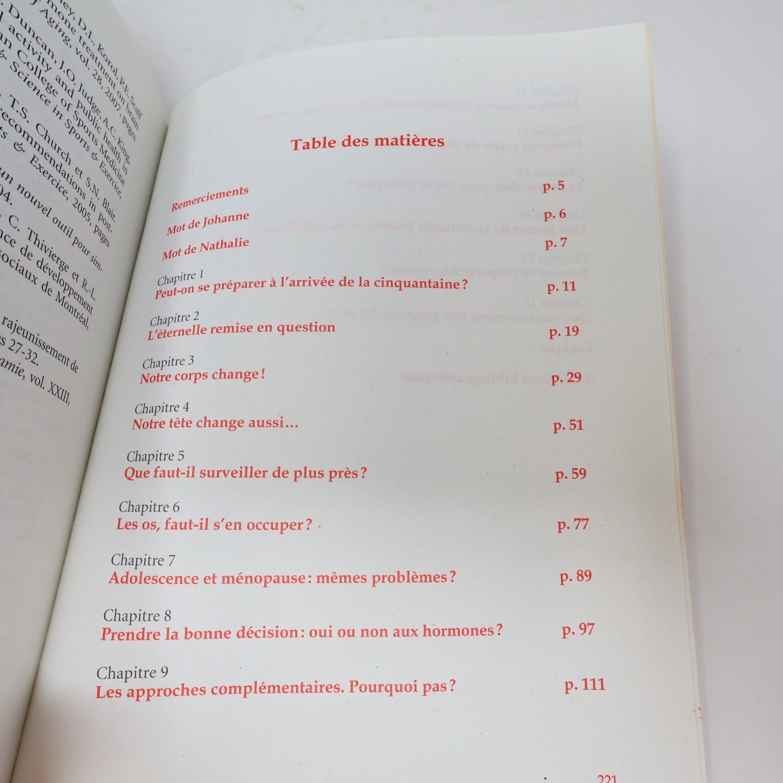 Être femme à 50 ans Blais/Gascon 2007 Santé Ménopause Questions Intouchables