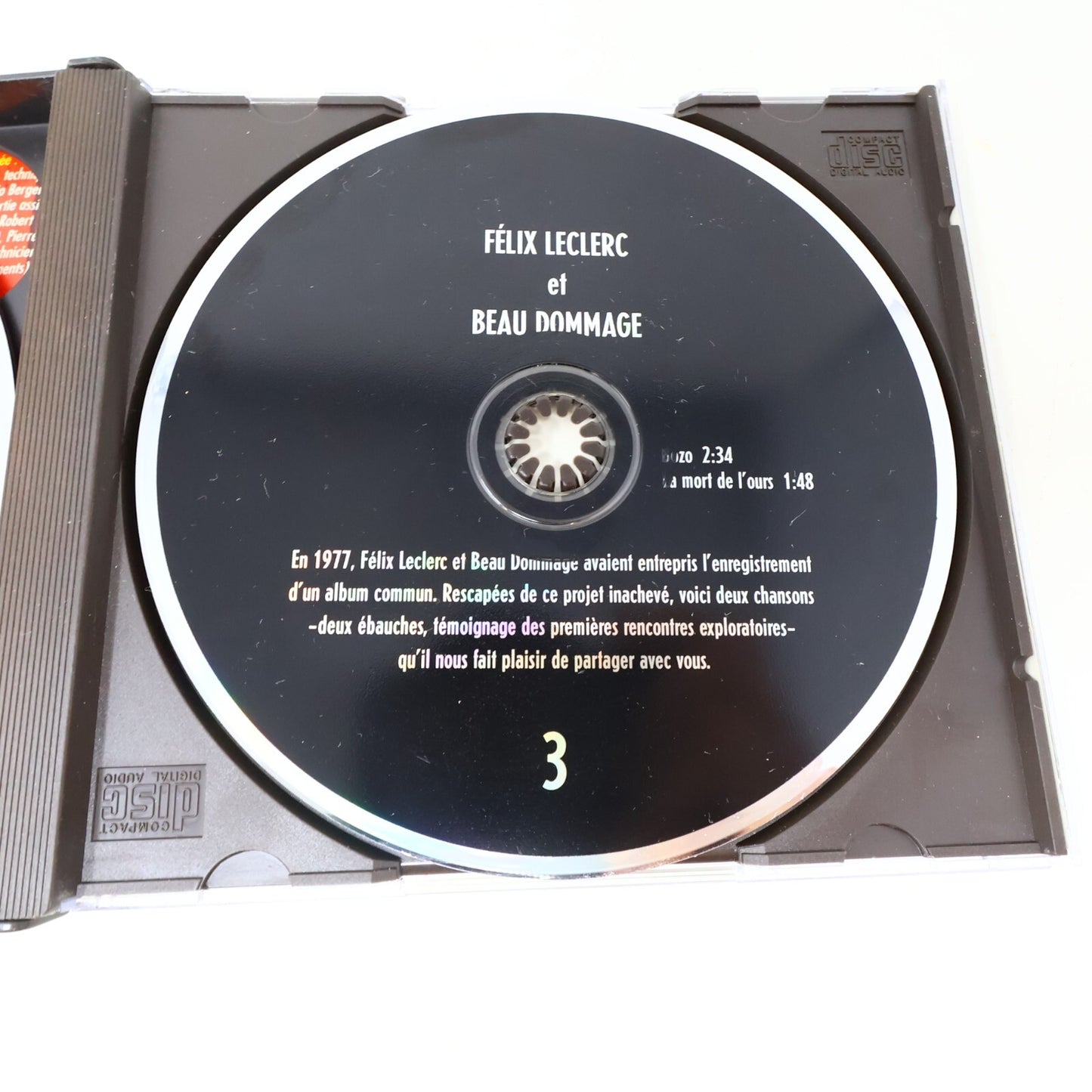 Beau Dommage Rideau Boîtier 3 CD 2007 Concert Chansons avec Félix Leclerc Testé