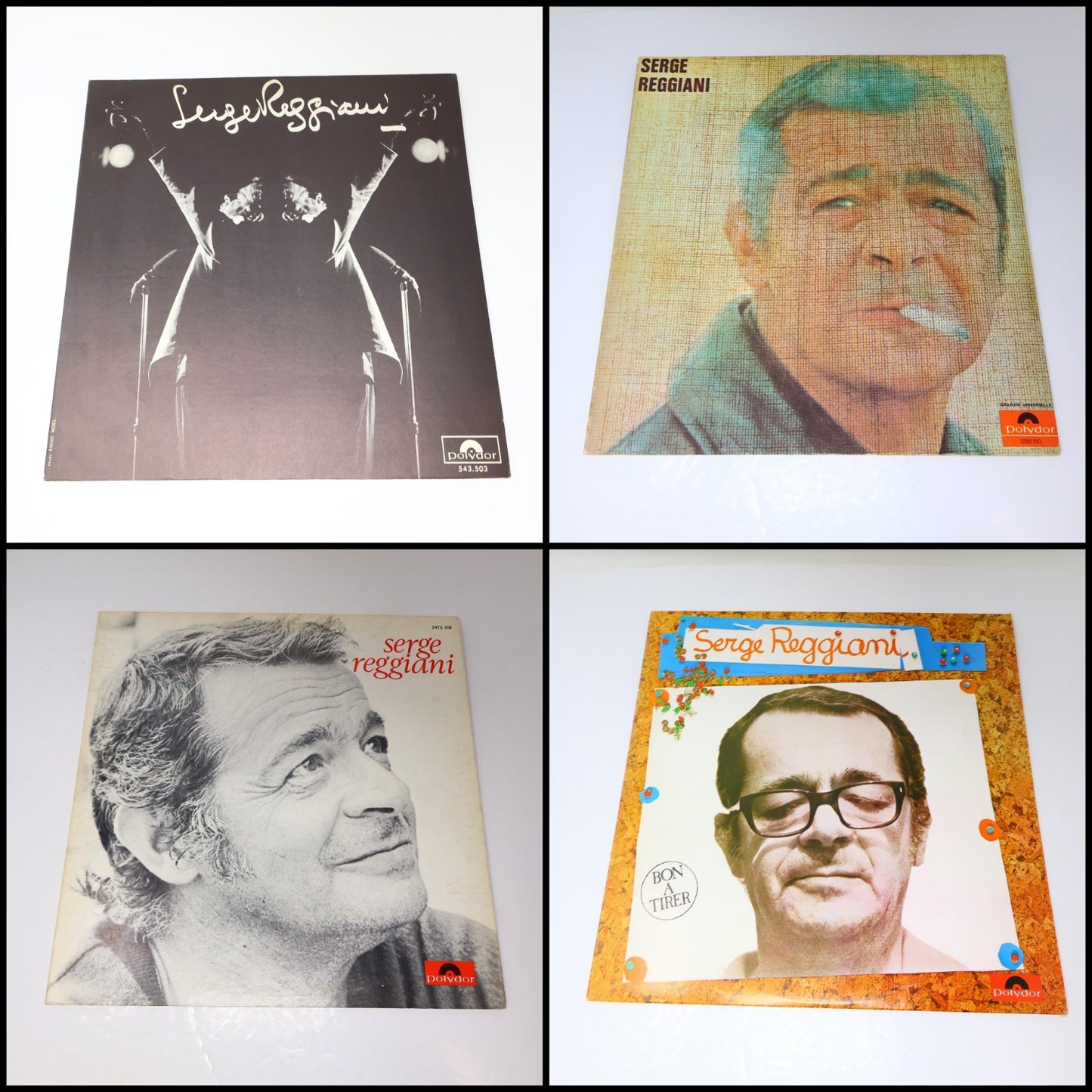 Serge Reggiani Lot 4 Disques Record Bon A Tirer/Éponyme Polydor Canada 70s VG+