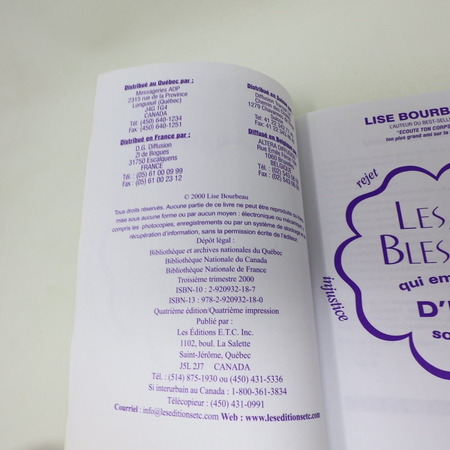 2000 Les 5 Blessures qui Empêchent d'Être Soi-Même Lise Bourbeau Français Livre