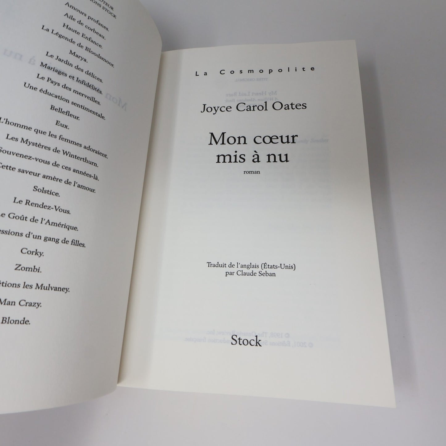 Joyce Carol Oates Lot 3 Livres Bellefleur/Amours Profanes/Mon Coeur Mis à Nu PB