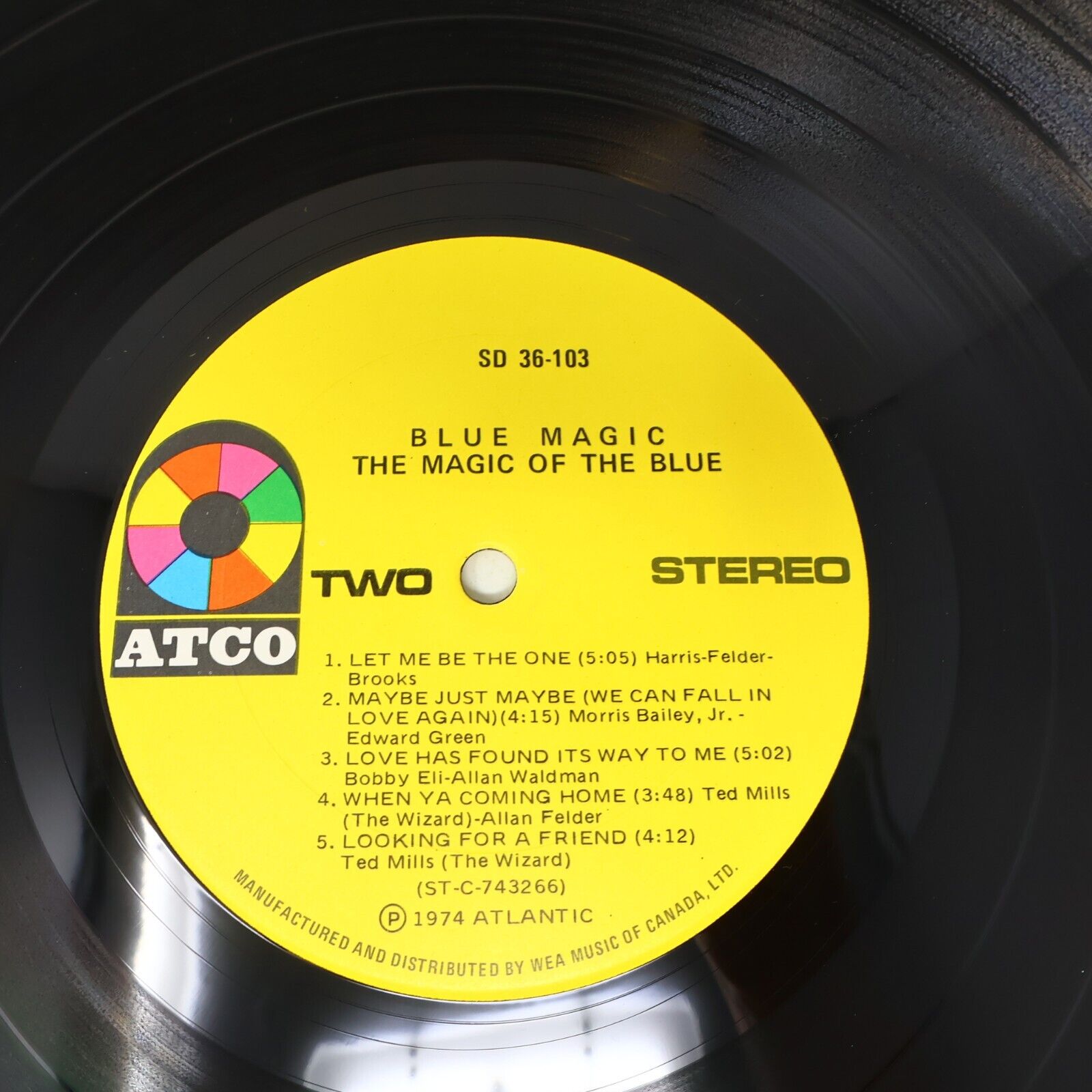 Blue Magic The Magic Of The Blue LP Vinyl Record Atco Wea Canada 1974 SD 36-103