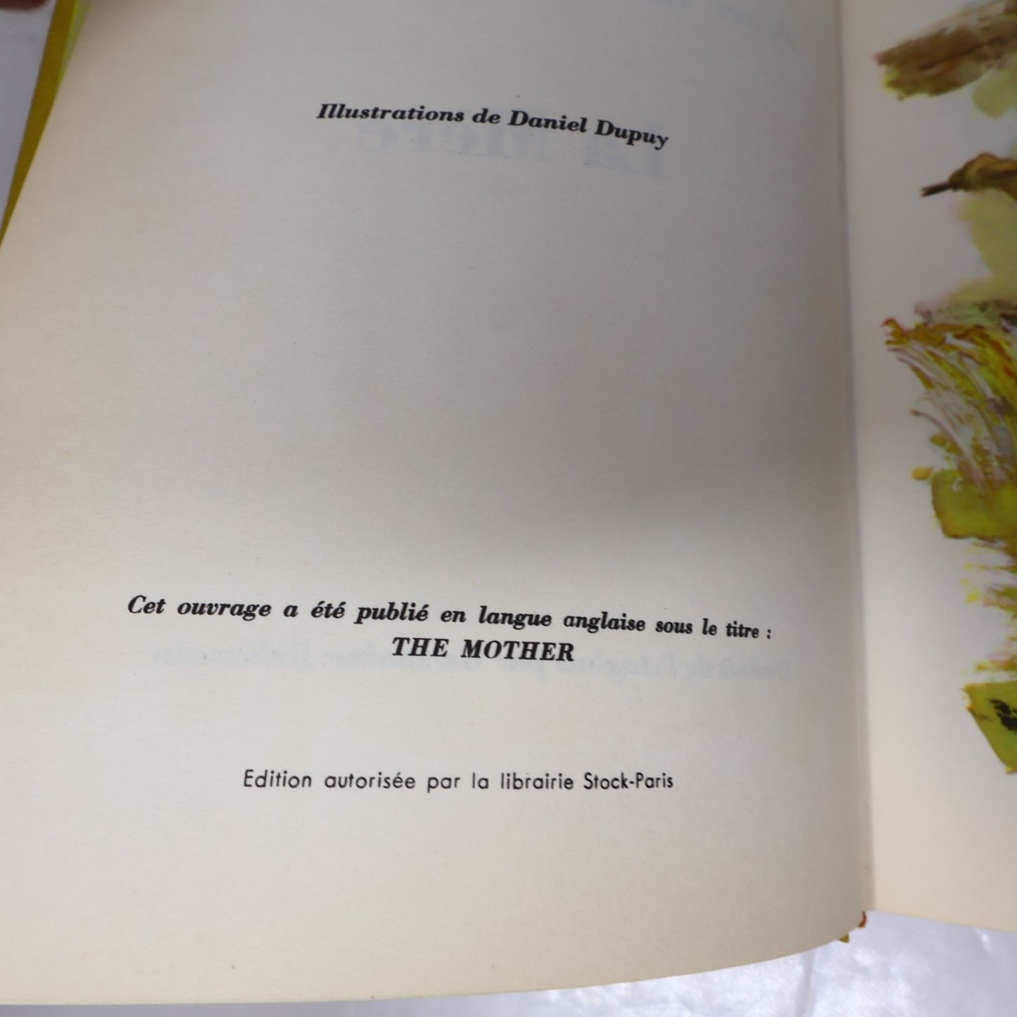 La Mère Pearl Buck Collection Super Librairie Stock-Paris 1958 HC Français Roman